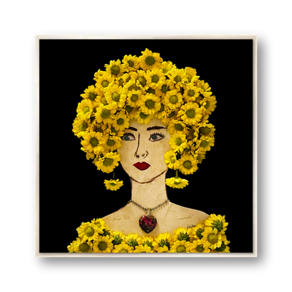 Wild Daisy Metal Print - Square Silver