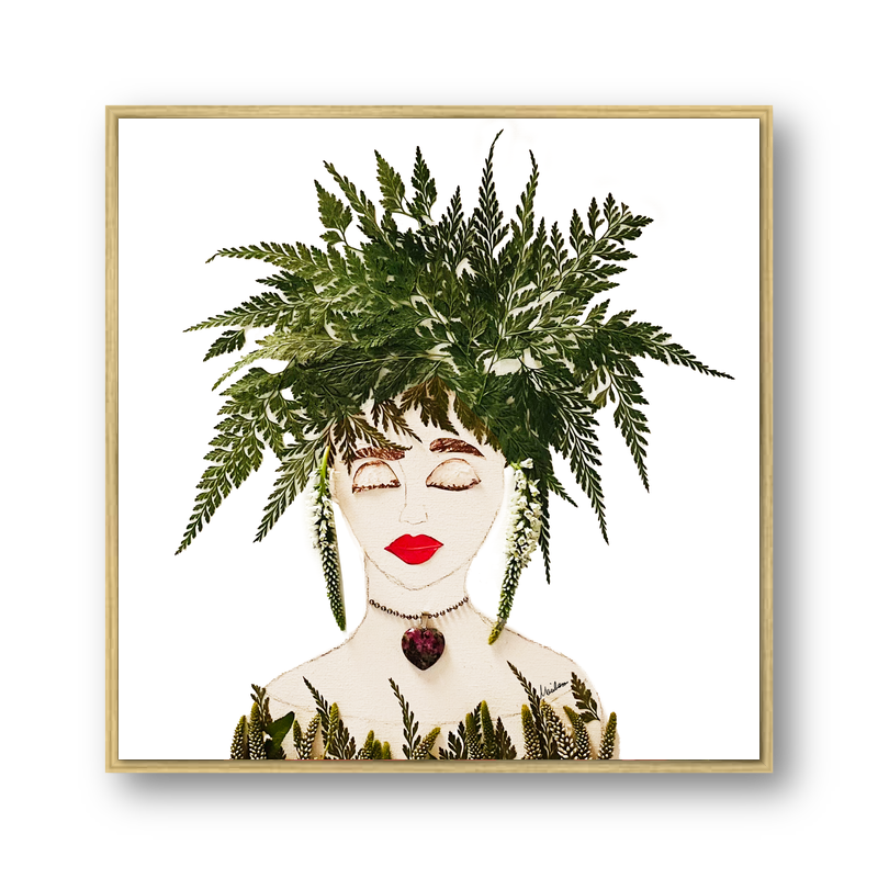 Wild Fern Metal Print - Square Gold