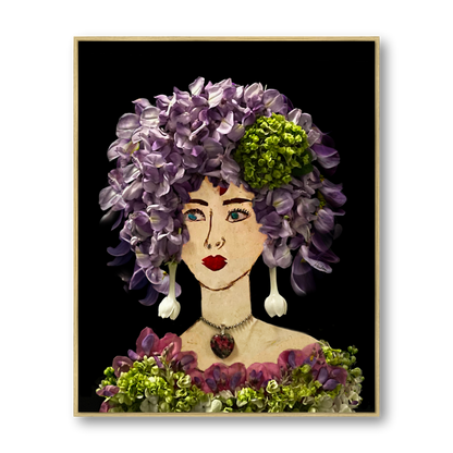 Wisteria Metal Print - Rectangle Gold