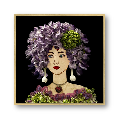 Wisteria Metal Print - Square Gold