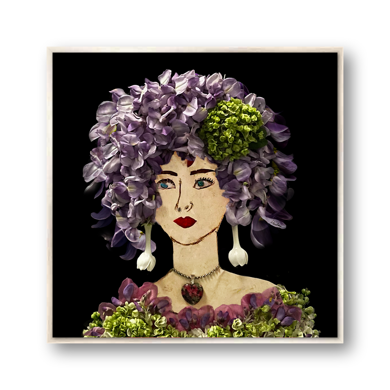 Wisteria Metal Print - Square Silver