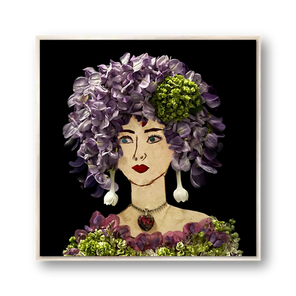 Wisteria Metal Print - Square Silver