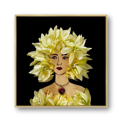 Yucca Metal Print - Square Gold